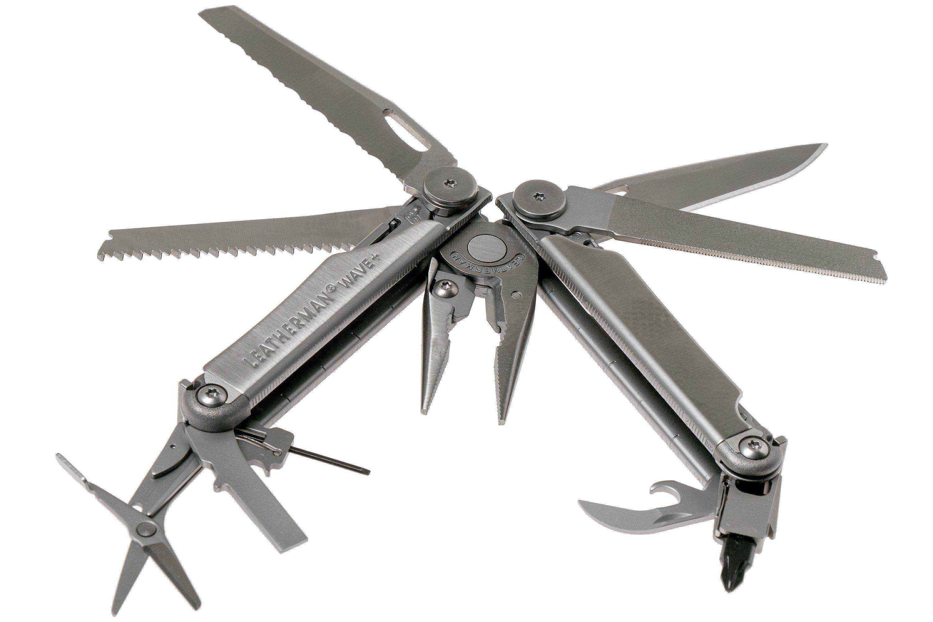 Leatherman Wave Plus Multi-Tool – Hochwertiges Multifunktionswerkzeug mit  18 praktischen Tools – Ideal für den Outdoor- und Camping-Bereich – Schwarz