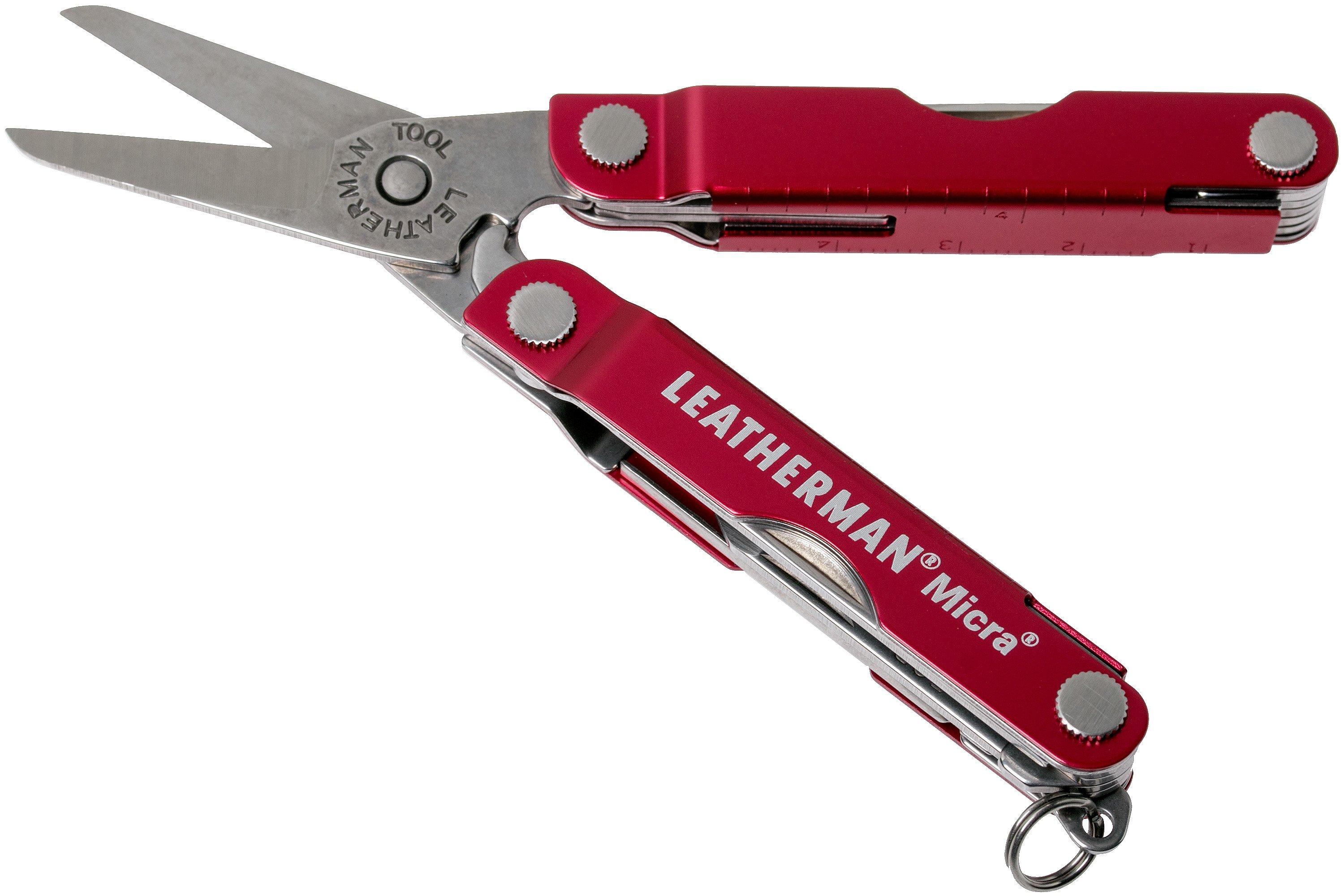 LEATHERMAN, Micra llavero multiherramienta con tijeras de resorte