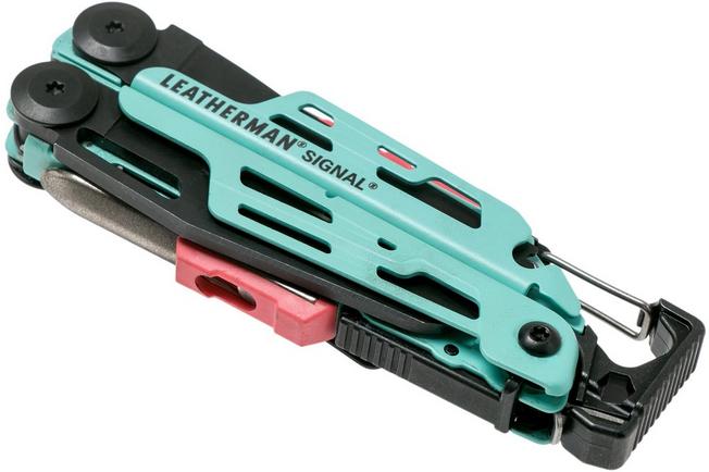 Leatherman Signal Full-Size Multi-Tool, Aqua, Nylon Sheath, Safety Whistle,  Ferrocerium Rod and Diamond Sharpener - KnifeCenter - 832731