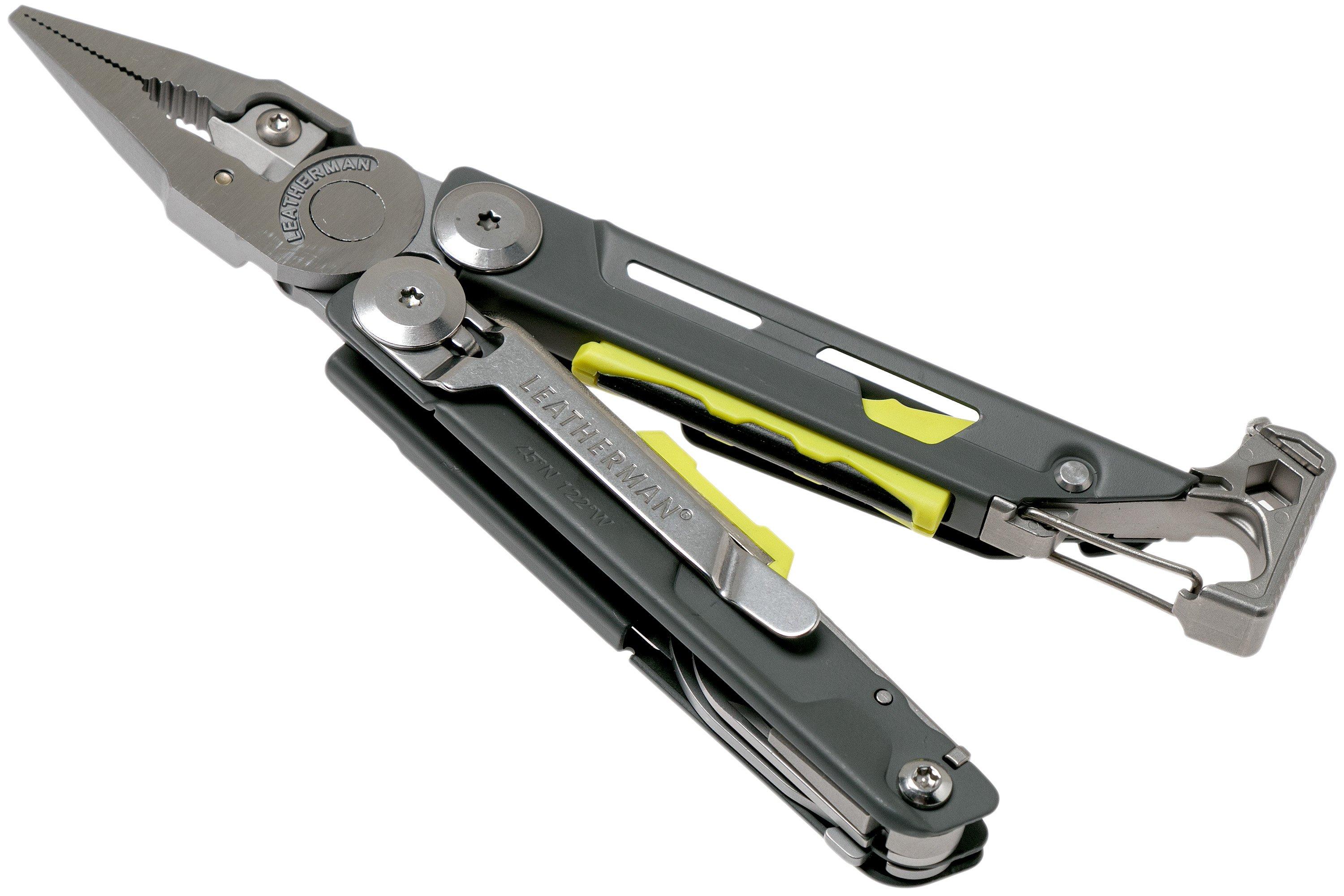 LEATHERMAN, Signal, 19-in-1 Multi-tool for Outdoors, Camping, Hiking,  Fishing, Survival, Durable & Lightweight EDC, Made in the USA, Grey/Yellow