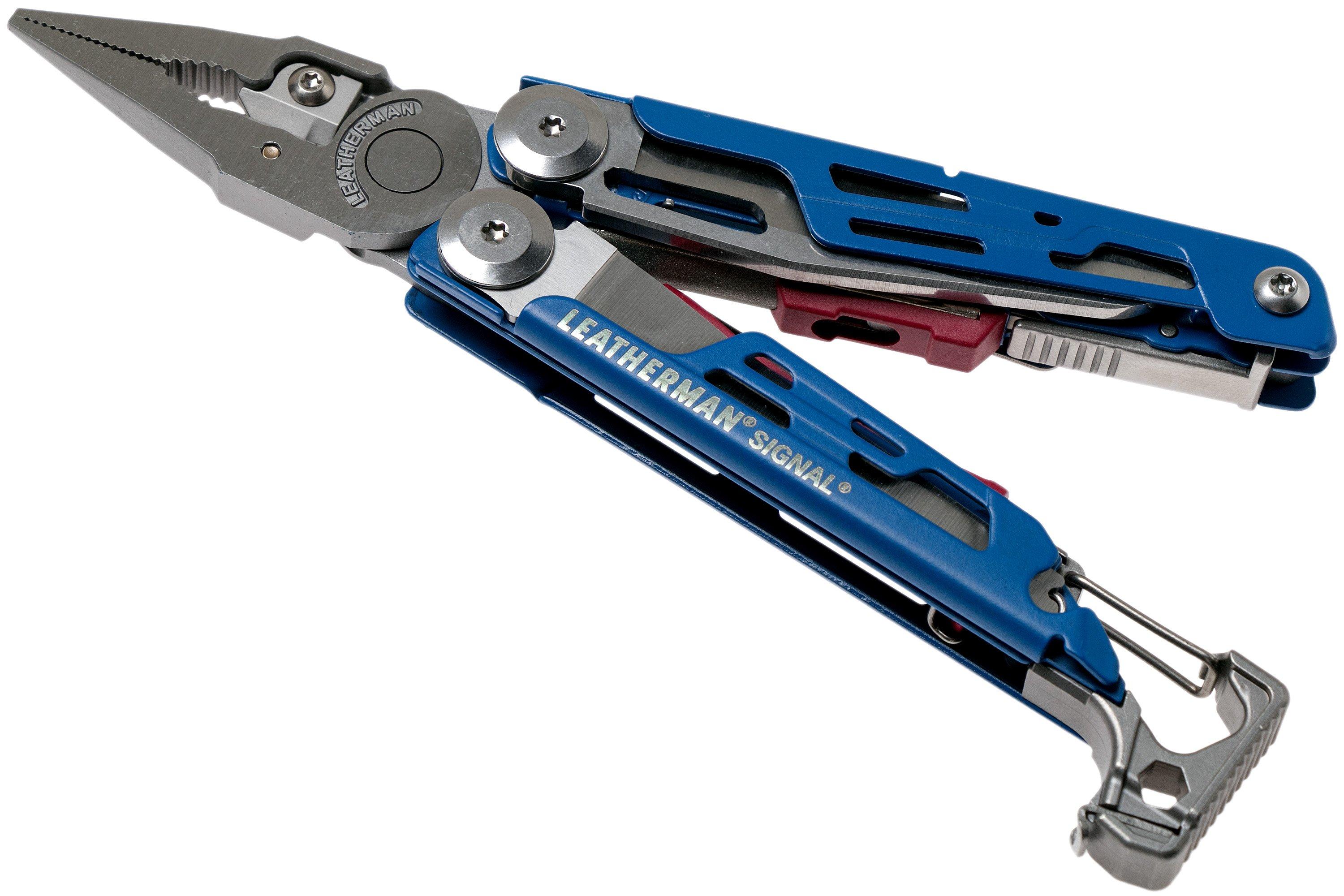 Leatherman SIGNAL Multi-Tool With Sheath, 19 Tools - Blue (832739) for sale  online