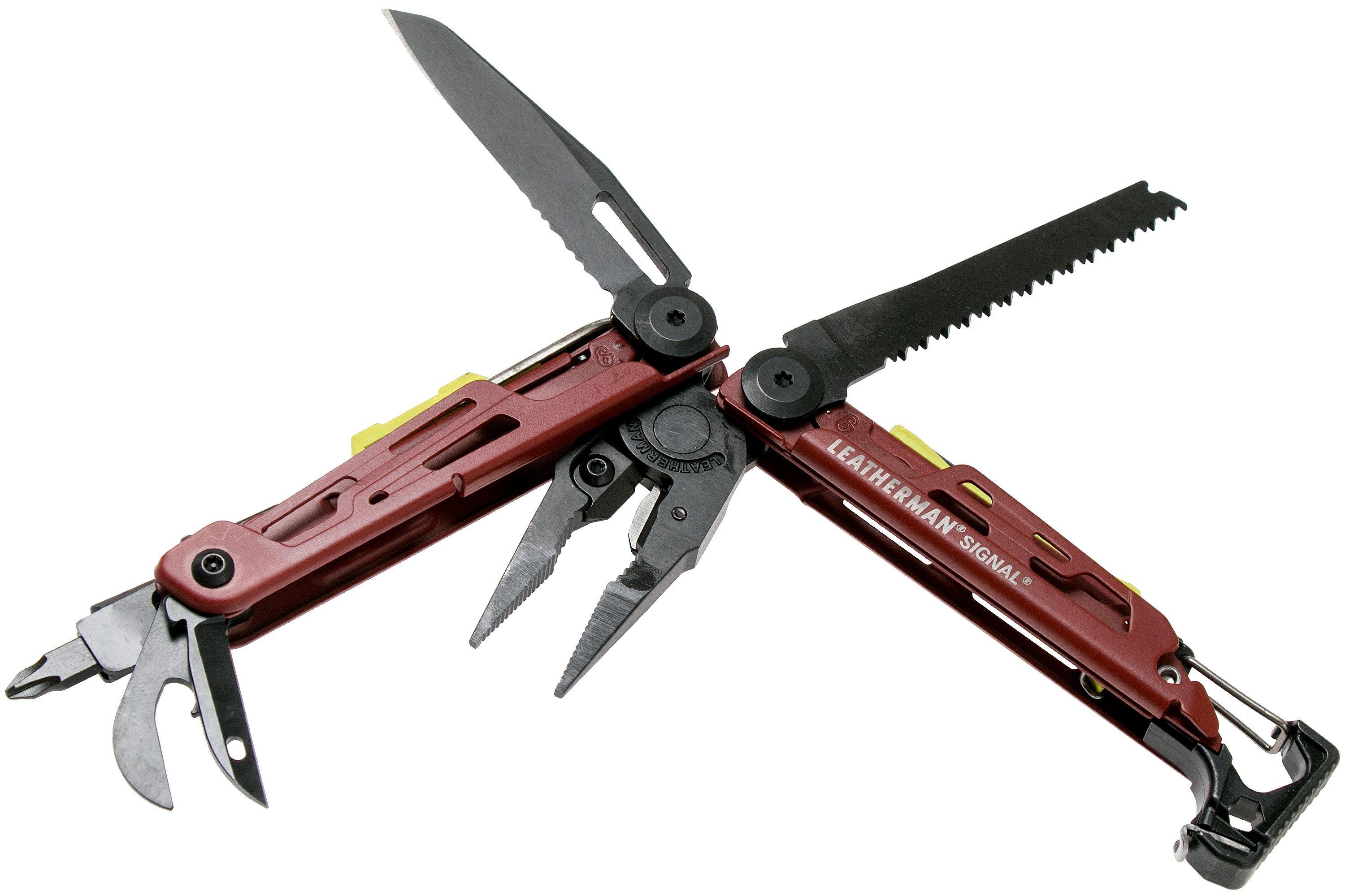 Leatherman Signal Crimson Red survival multitool 832745, nylon sheath