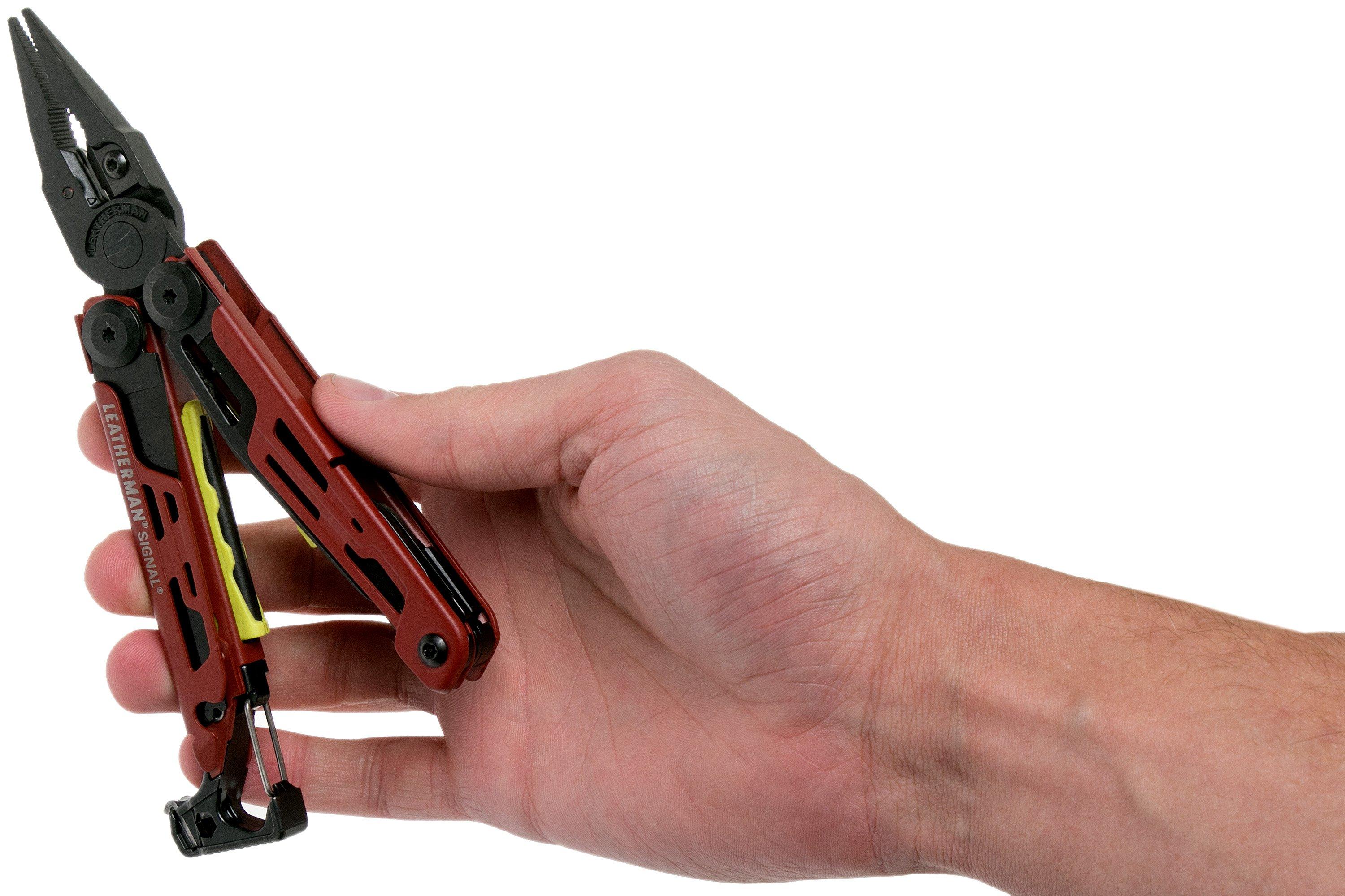 Leatherman Signal Crimson Red survival multitool 832745, nylon sheath Advantageously shopping