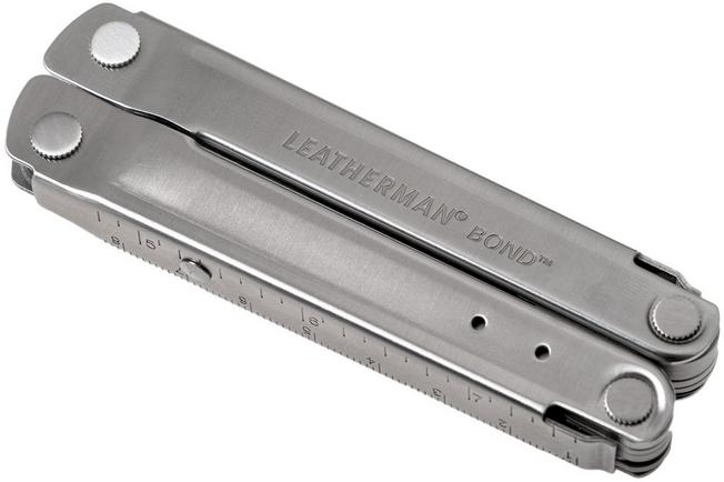 LEATHERMAN, Bond Multiherramienta, herramienta EDC de acero inoxidable con  hoja 420HC y funda de nailon