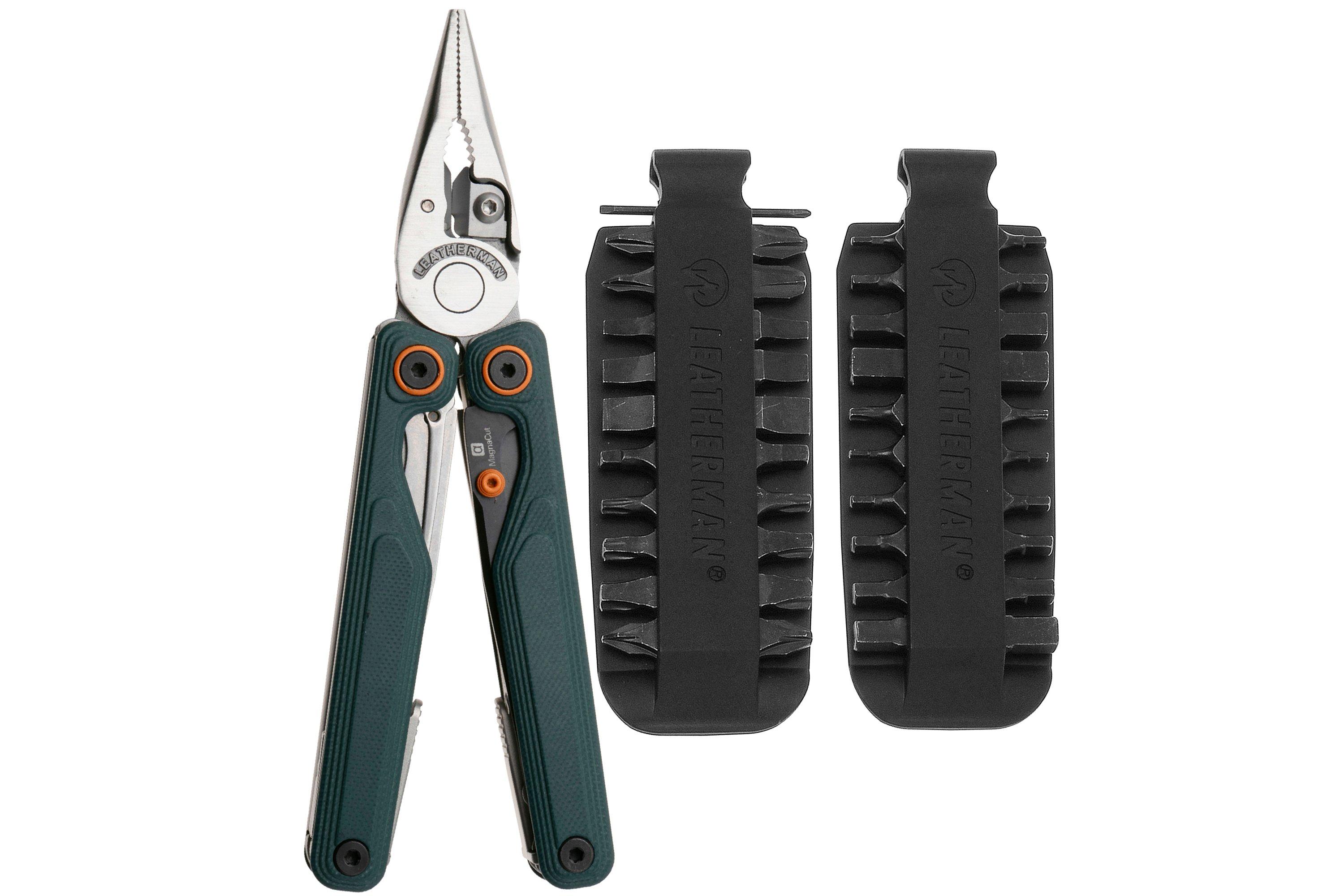 Leatherman Wave Alpha Cascadia Bundle EU300165 Black DLC MagnaCut, Green G10, multitool avec Bit Kit 931014
