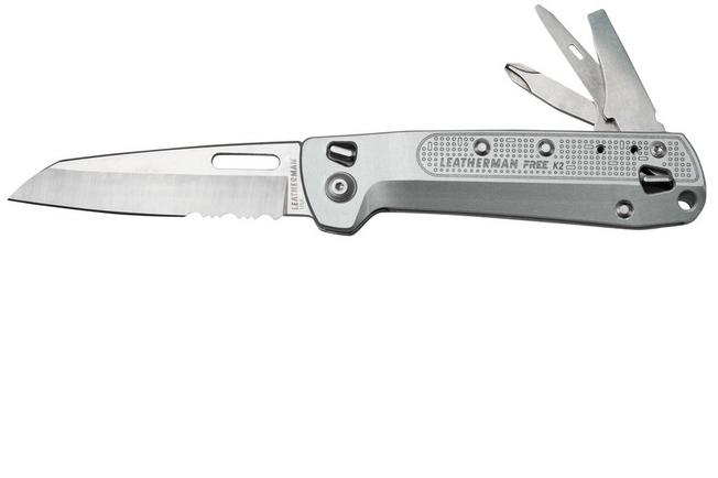 Leatherman FREE K2X es una navaja de filo combinado con acero 420HC