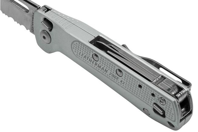 Leatherman FREE K2X es una navaja de filo combinado con acero 420HC