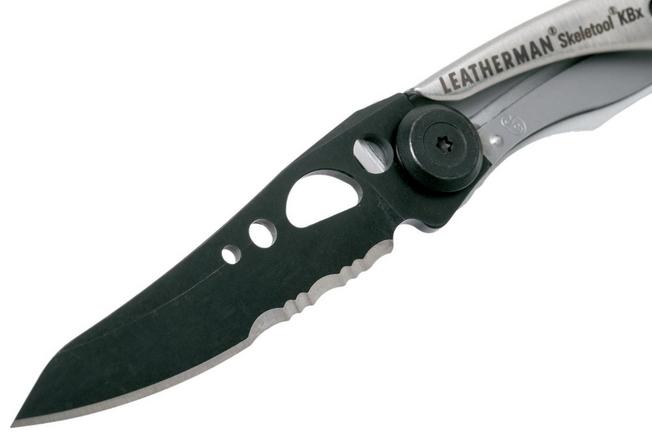 Leatherman Skeletool Knife KBx Silver navaja parcialmente dentada