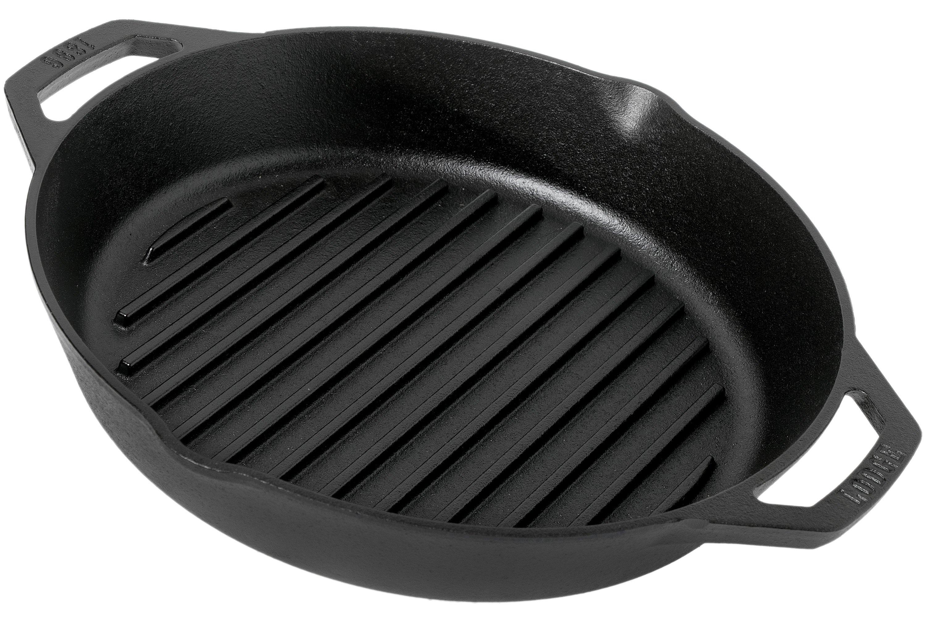 Lodge L8GPL 10 1/4 Pre-Seasoned Cast Iron Grill Pan with Dual