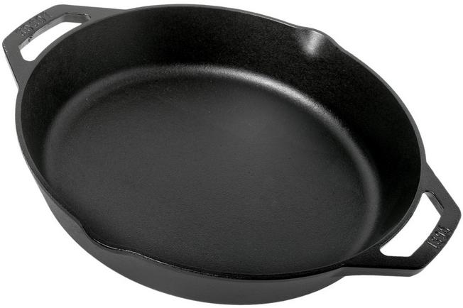 Lodge 12 in. Cast Iron Skillet in Black with Pour Spout L10SK3