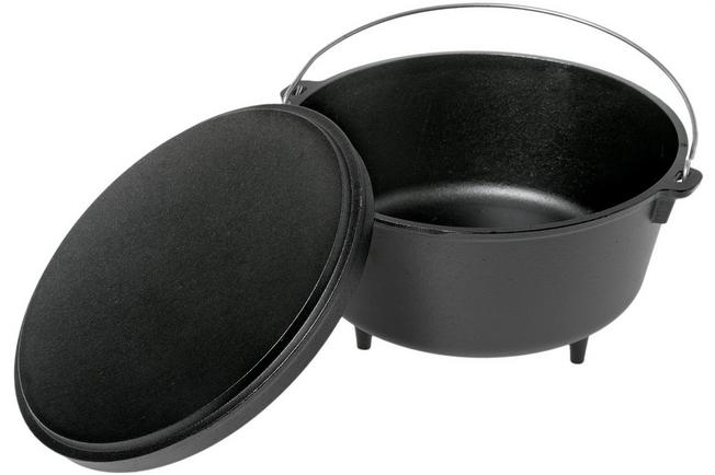 Lodge 6-Quart Cast Iron Camp Dutch Oven, Black