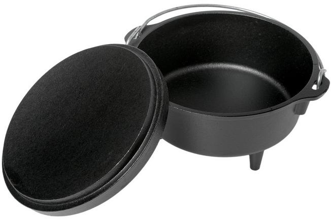 4-Qt Cast Iron Seasoned Camp Dutch Oven with Lid - Camp Cooking, Lodge Cast  Iron