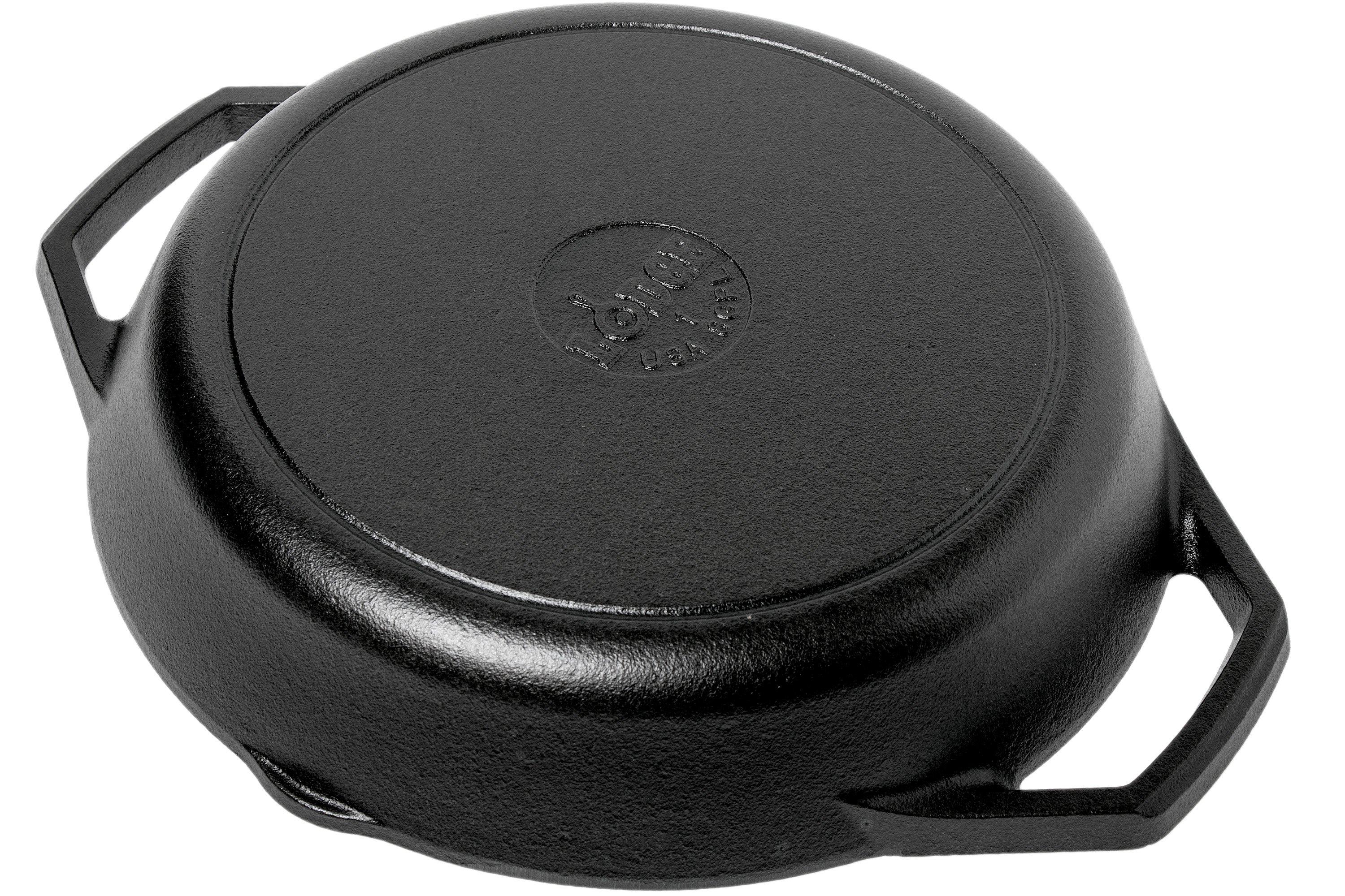 Lodge frying pan/grill pan with two handles L8GPL, diameter approx. 26