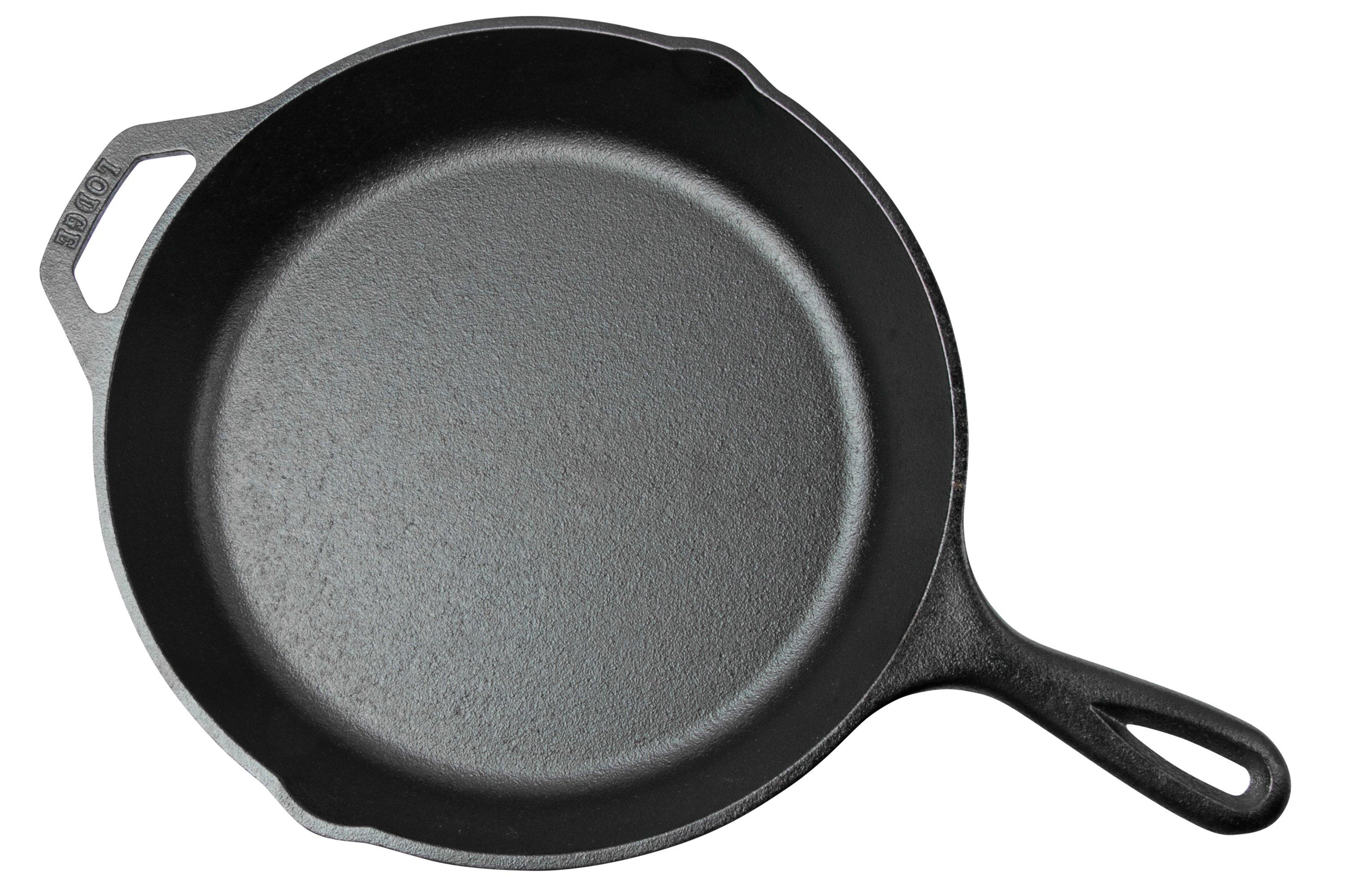 Lodge 12 in. Cast Iron Skillet in Black with Pour Spout L10SK3