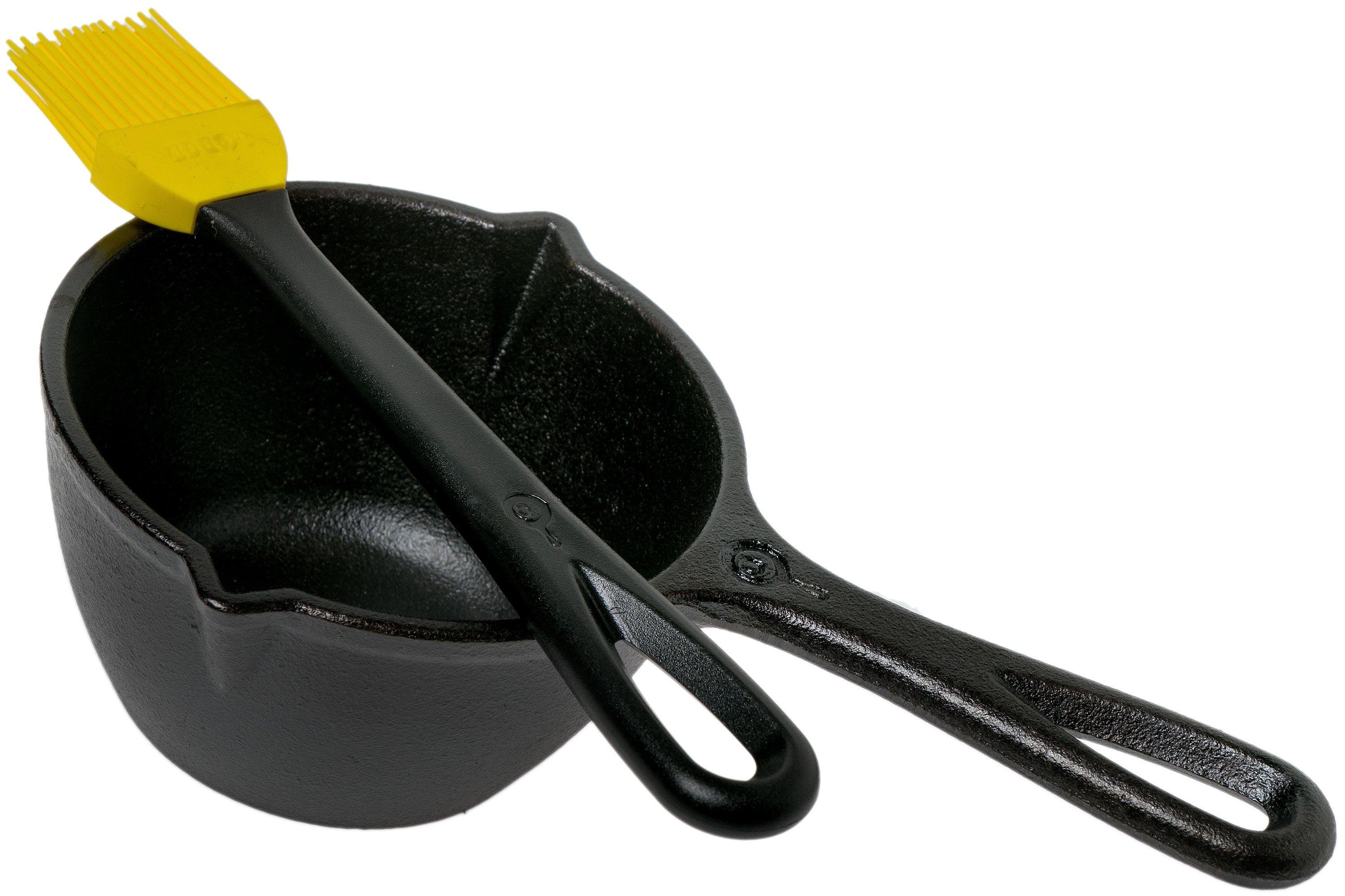 Lodge Cast Iron Melting Pot and Silicone Brush Set - Black/Yellow