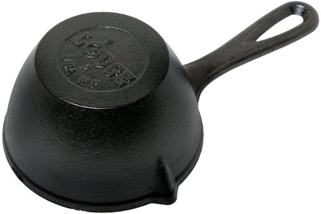 Lodge Seasoned Cast Iron Sauce Pot with Silicone Brush, 15-Oz.