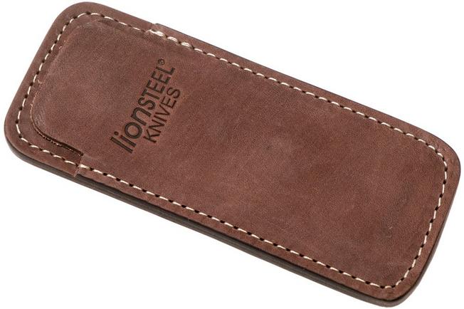 LionSteel 900FDV3 BR sheath with pocket clip, dark brown leather 