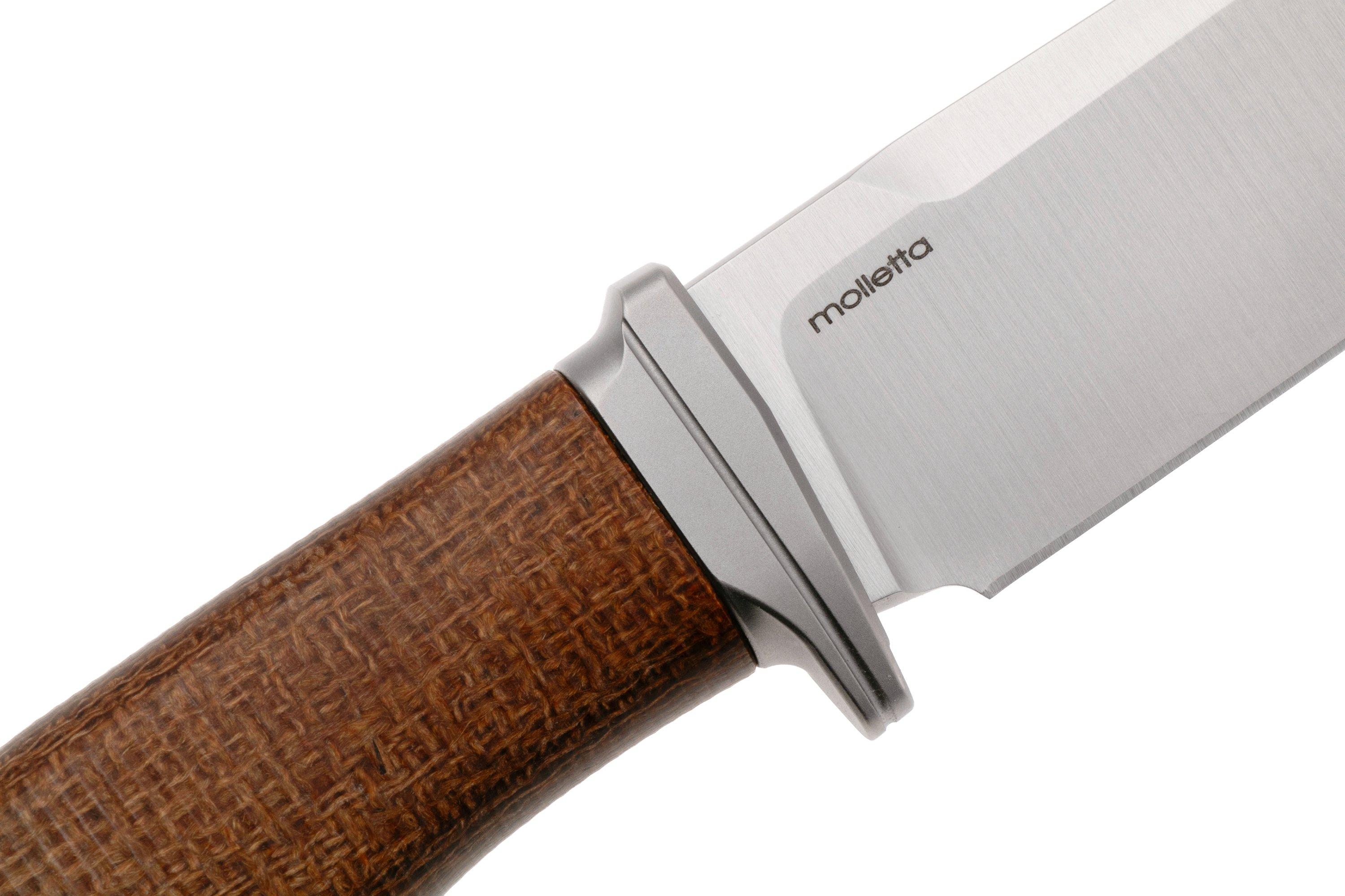 LionSteel Acha AH BLN Satin M390, Natural Burlap Micarta, Titanium ...