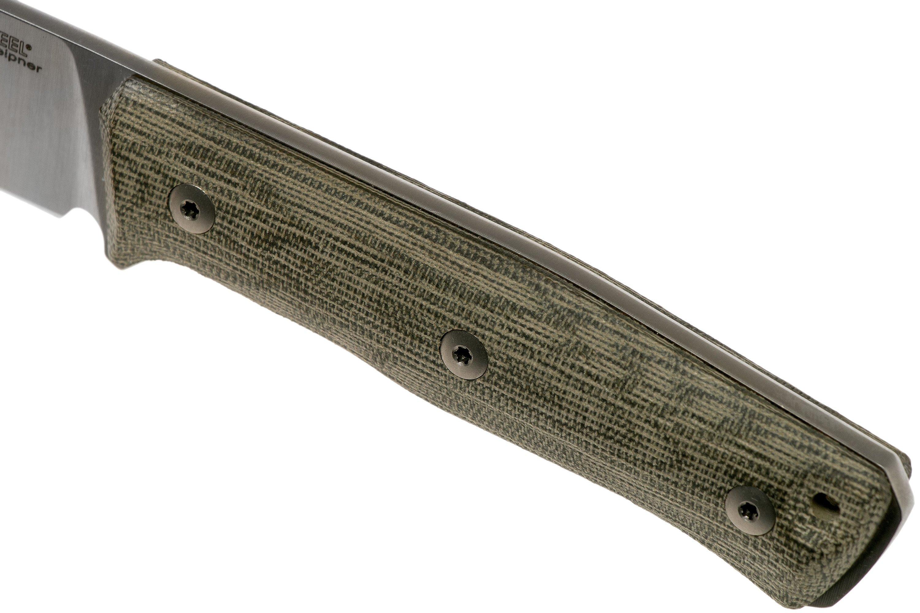 LionSteel B35 CVG Green Canvas Micarta bushcraft knife