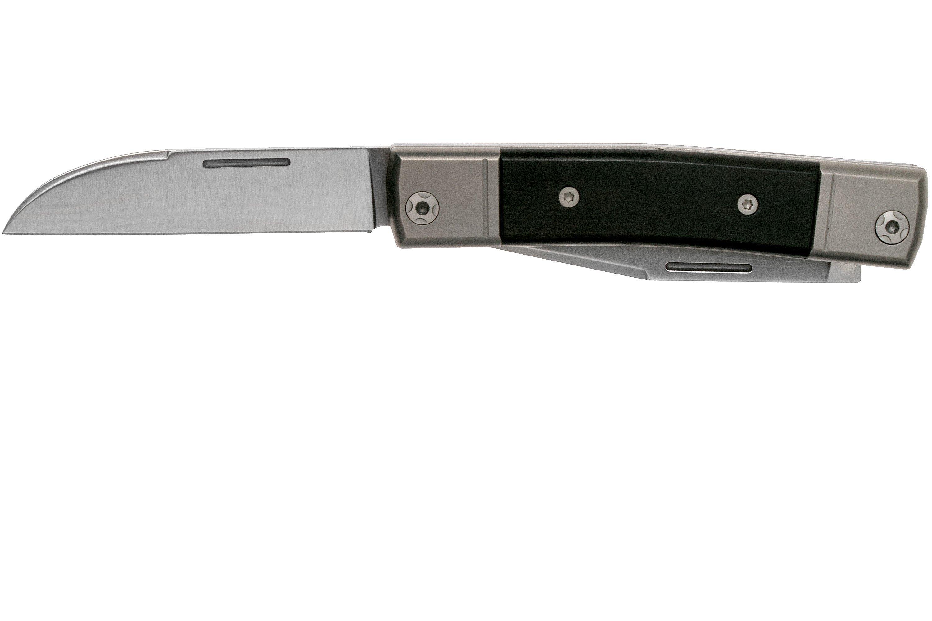 LionSteel BestMAN Taschenmesser BM2 EB - Ebenholz-Griffe, Faltbar, Robustes Alltagswerkzeug