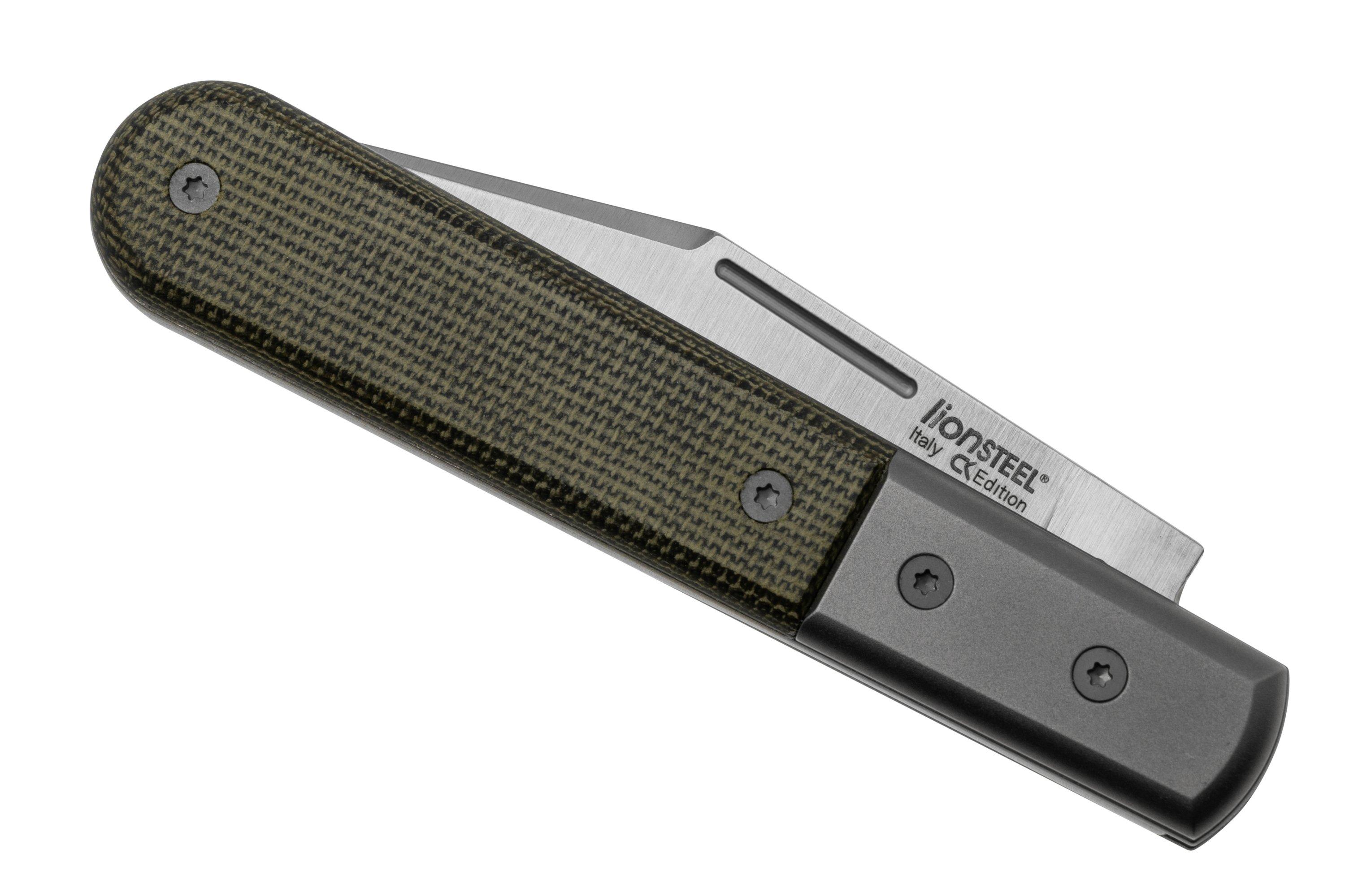 Lionsteel Shuffler Barlow Ck0112 Cvg Green Canvas Micarta Pocket Knife