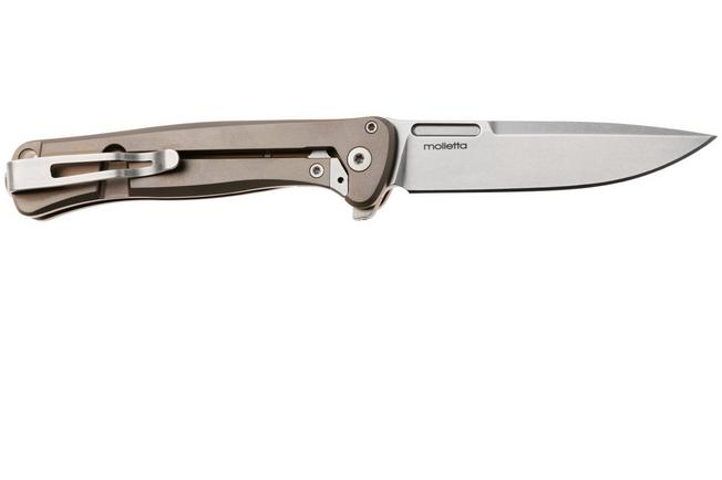 Bild für LionSteel Emmet EM01 BR Stonewashed MagnaCut, Bronze Titanium Gold Carbon Fibre Inlay, Taschenmesser, Molletta Design