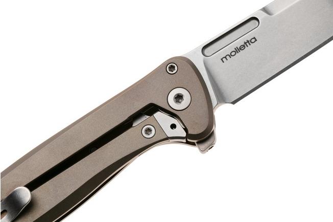 Bild für LionSteel Emmet EM01 BR Stonewashed MagnaCut, Bronze Titanium Gold Carbon Fibre Inlay, Taschenmesser, Molletta Design