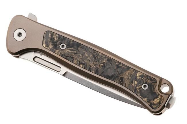 Bild für LionSteel Emmet EM01 BR Stonewashed MagnaCut, Bronze Titanium Gold Carbon Fibre Inlay, Taschenmesser, Molletta Design