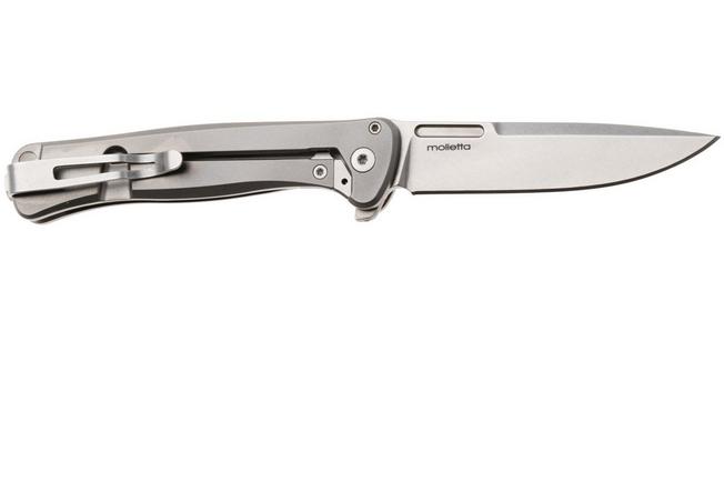Bild für LionSteel Emmet EM01 FL Stonewashed MagnaCut, Grey Titanium, Taschenmesser, Molletta Design