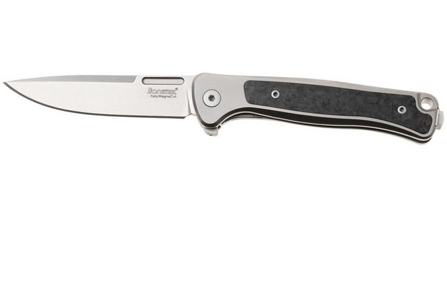 Bild für LionSteel Emmet EM01 GY Stonewashed MagnaCut, Grey Titanium Carbon Fibre Inlay, Taschenmesser, Molletta Design