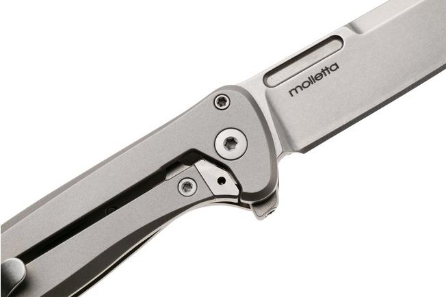 Bild für LionSteel Emmet EM01 GY Stonewashed MagnaCut, Grey Titanium Carbon Fibre Inlay, Taschenmesser, Molletta Design