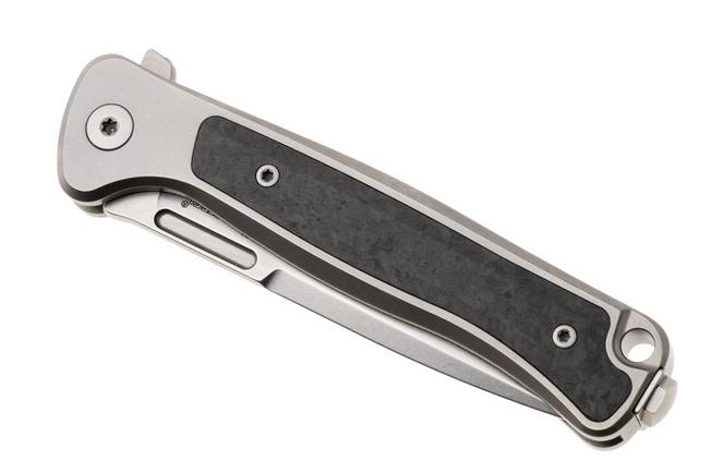Bild für LionSteel Emmet EM01 GY Stonewashed MagnaCut, Grey Titanium Carbon Fibre Inlay, Taschenmesser, Molletta Design