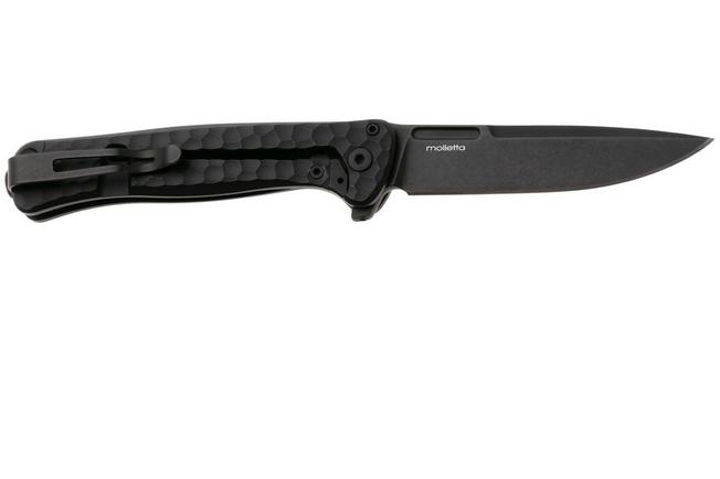 Bild für LionSteel Emmet EM01A BB Old Black MagnaCut, Black Aluminium Hammertone, Taschenmesser, Molletta Design