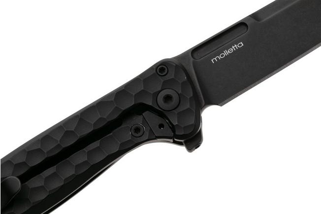 Bild für LionSteel Emmet EM01A BB Old Black MagnaCut, Black Aluminium Hammertone, Taschenmesser, Molletta Design