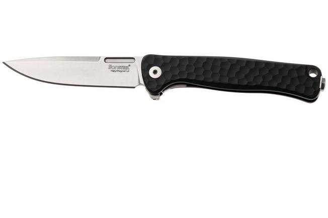 Bild für LionSteel Emmet EM01A BS Stonewashed MagnaCut, Black Aluminium Hammertone, Taschenmesser, Molletta Design