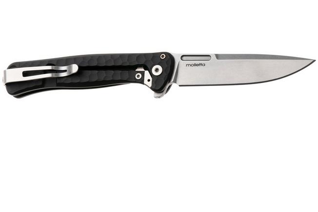 Bild für LionSteel Emmet EM01A BS Stonewashed MagnaCut, Black Aluminium Hammertone, Taschenmesser, Molletta Design