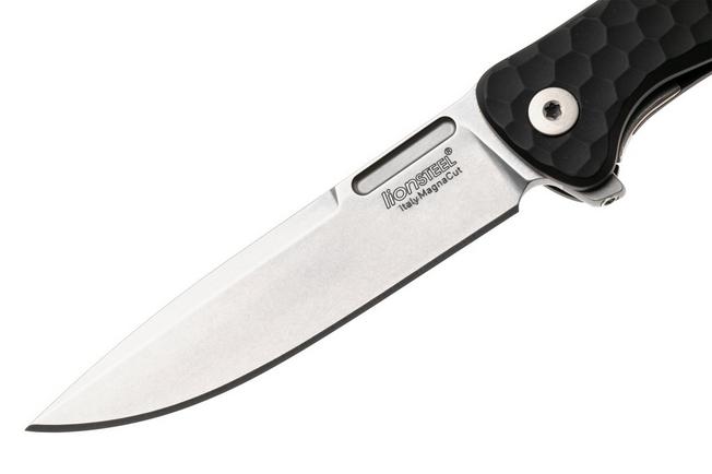 Bild für LionSteel Emmet EM01A BS Stonewashed MagnaCut, Black Aluminium Hammertone, Taschenmesser, Molletta Design
