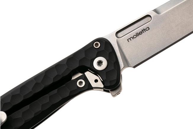 Bild für LionSteel Emmet EM01A BS Stonewashed MagnaCut, Black Aluminium Hammertone, Taschenmesser, Molletta Design