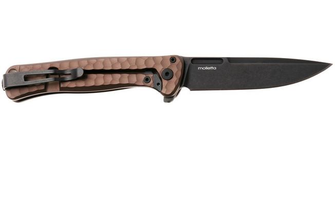 Bild für LionSteel Emmet EM01A EB Old Black MagnaCut, Earth Aluminium Hammertone, Taschenmesser, Molletta Design