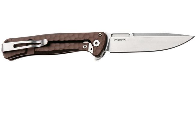 Bild für LionSteel Emmet EM01A ES Stonewashed MagnaCut, Earth Aluminium Hammertone, Taschenmesser, Molletta Design