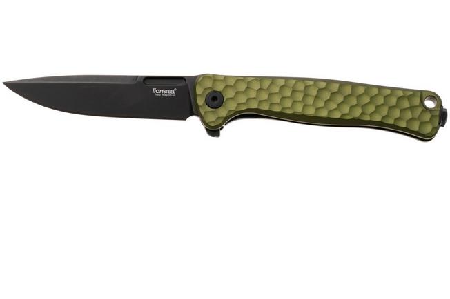 Bild für LionSteel Emmet EM01A GB Old Black MagnaCut, Green Aluminium Hammertone, Taschenmesser, Molletta Design