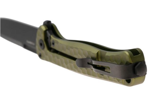 Bild für LionSteel Emmet EM01A GB Old Black MagnaCut, Green Aluminium Hammertone, Taschenmesser, Molletta Design
