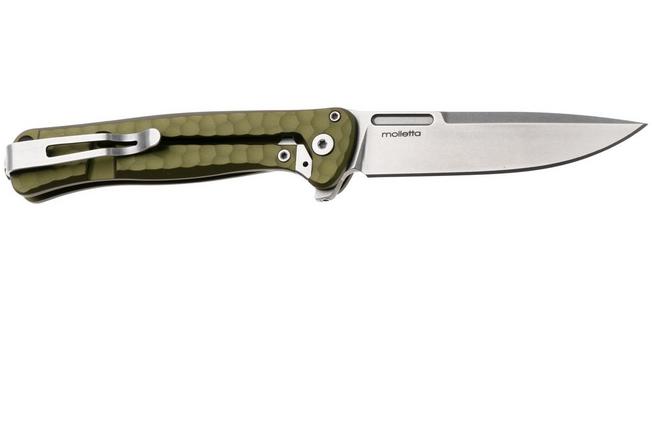 Bild für LionSteel Emmet EM01A GS Stonewashed MagnaCut, Green Aluminium Hammertone, Taschenmesser, Molletta Design