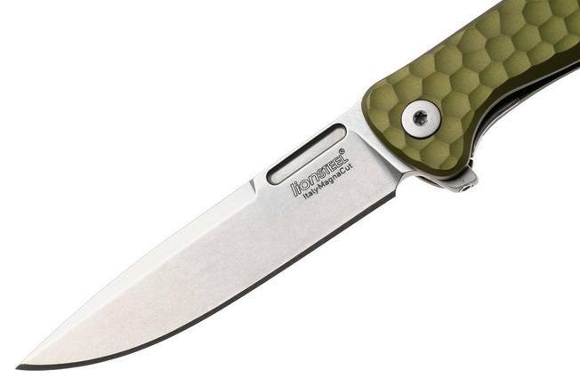 Bild für LionSteel Emmet EM01A GS Stonewashed MagnaCut, Green Aluminium Hammertone, Taschenmesser, Molletta Design