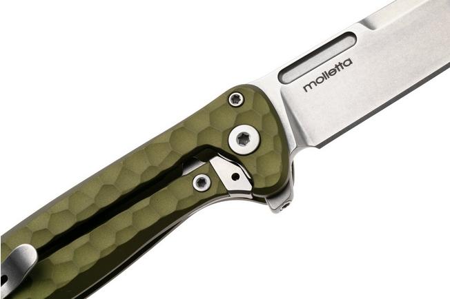Bild für LionSteel Emmet EM01A GS Stonewashed MagnaCut, Green Aluminium Hammertone, Taschenmesser, Molletta Design