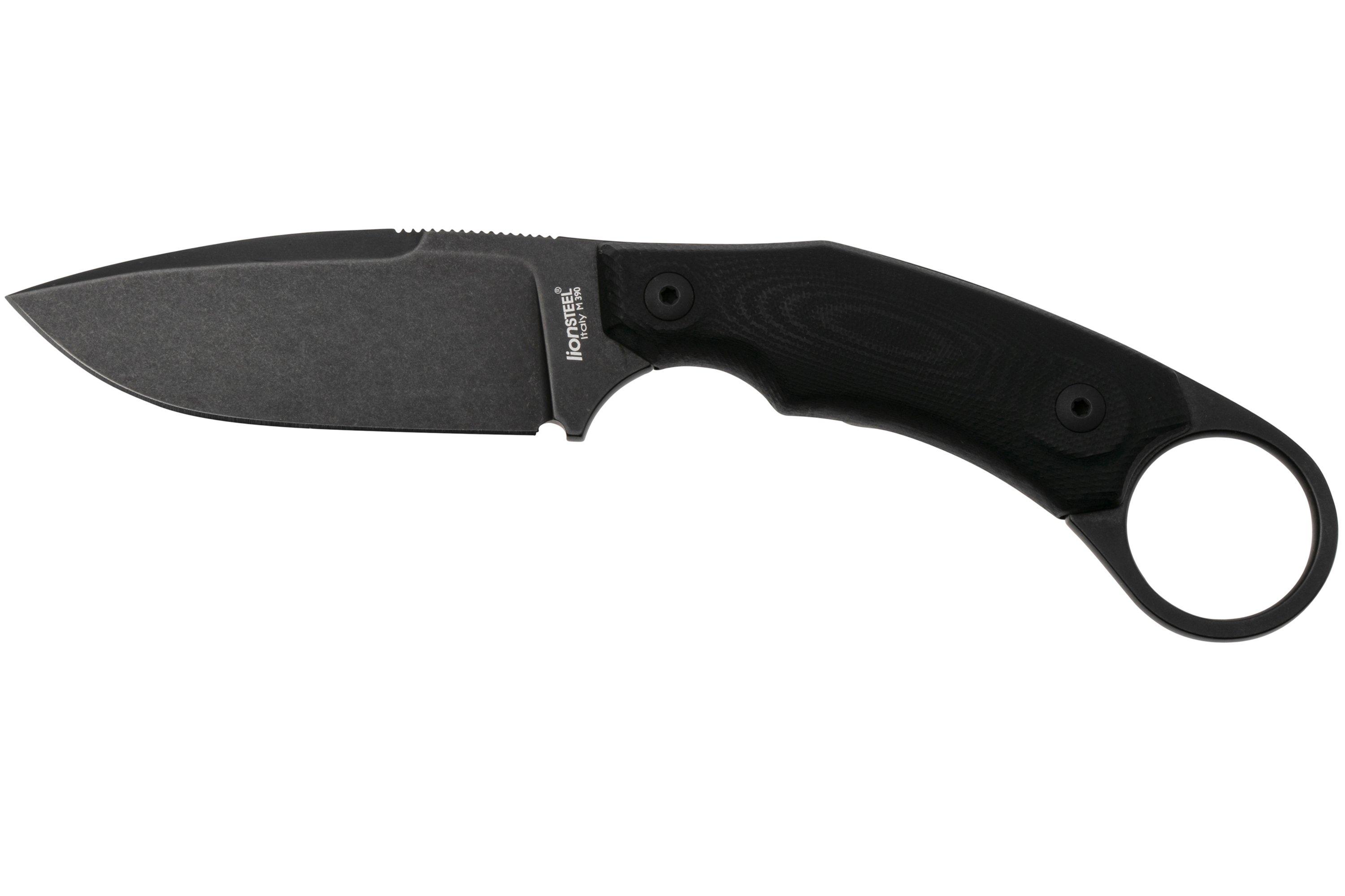 LionSteel H2B Drop Point Block GBK Black G10 fixed knife, Tommaso ...