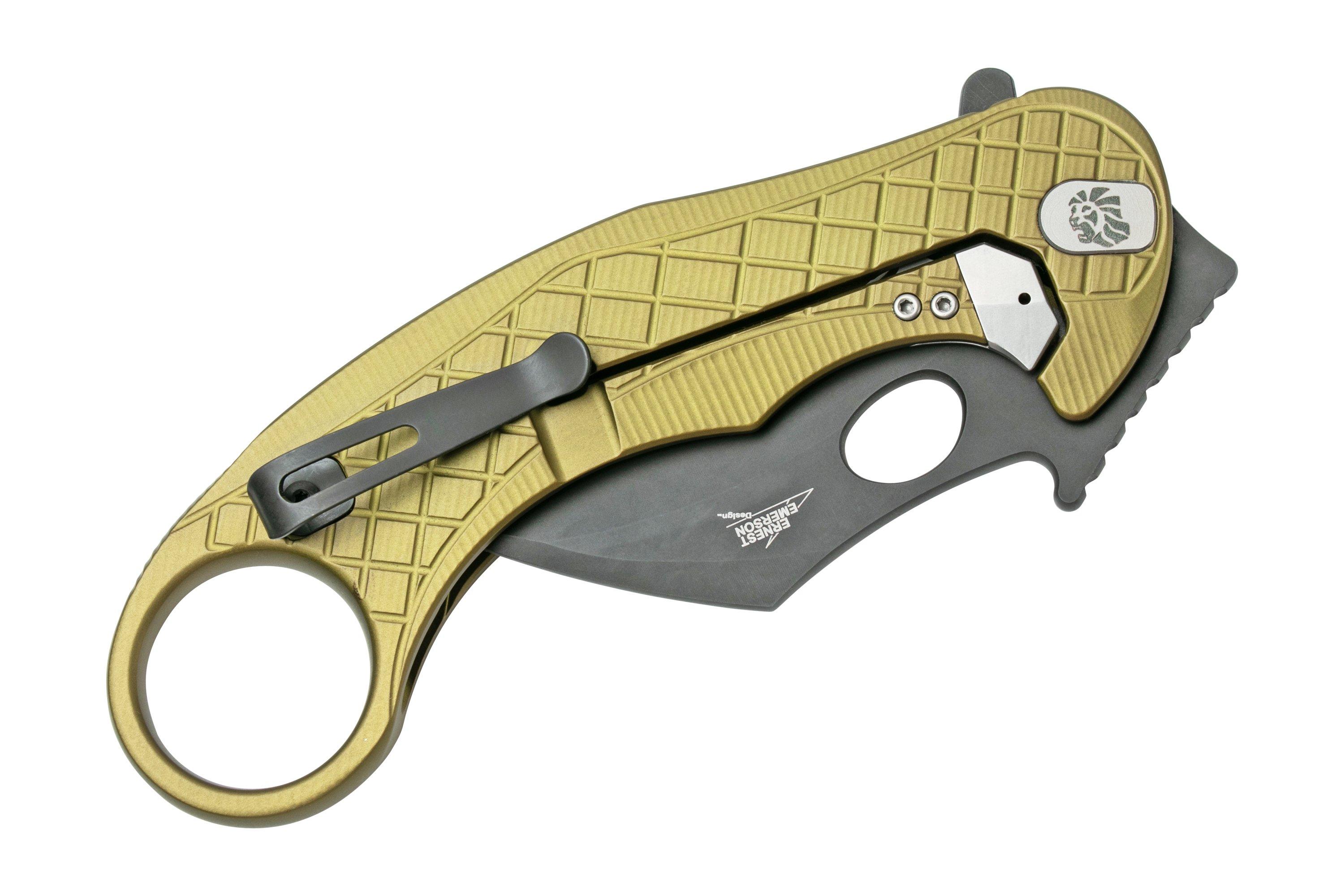 LionSteel L.E.One LE1AGB MagnaCut, Black, Green Aluminium, Karambit pocket knife