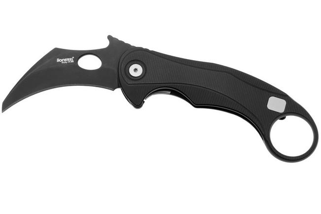 Bild für LionSteel L.E.One Mid LE2-BB, Old Black M390, Black Aluminum, Karambit Taschenmesser