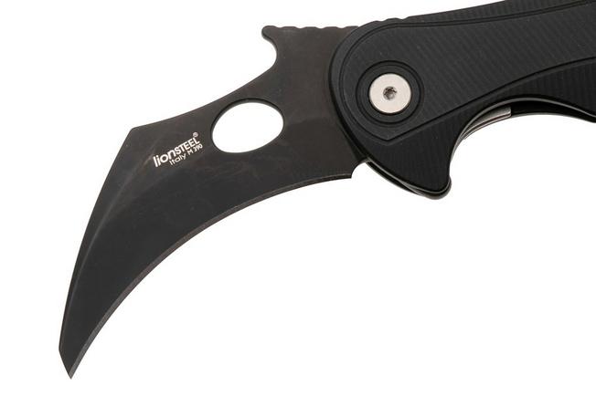 Bild für LionSteel L.E.One Mid LE2-BB, Old Black M390, Black Aluminum, Karambit Taschenmesser
