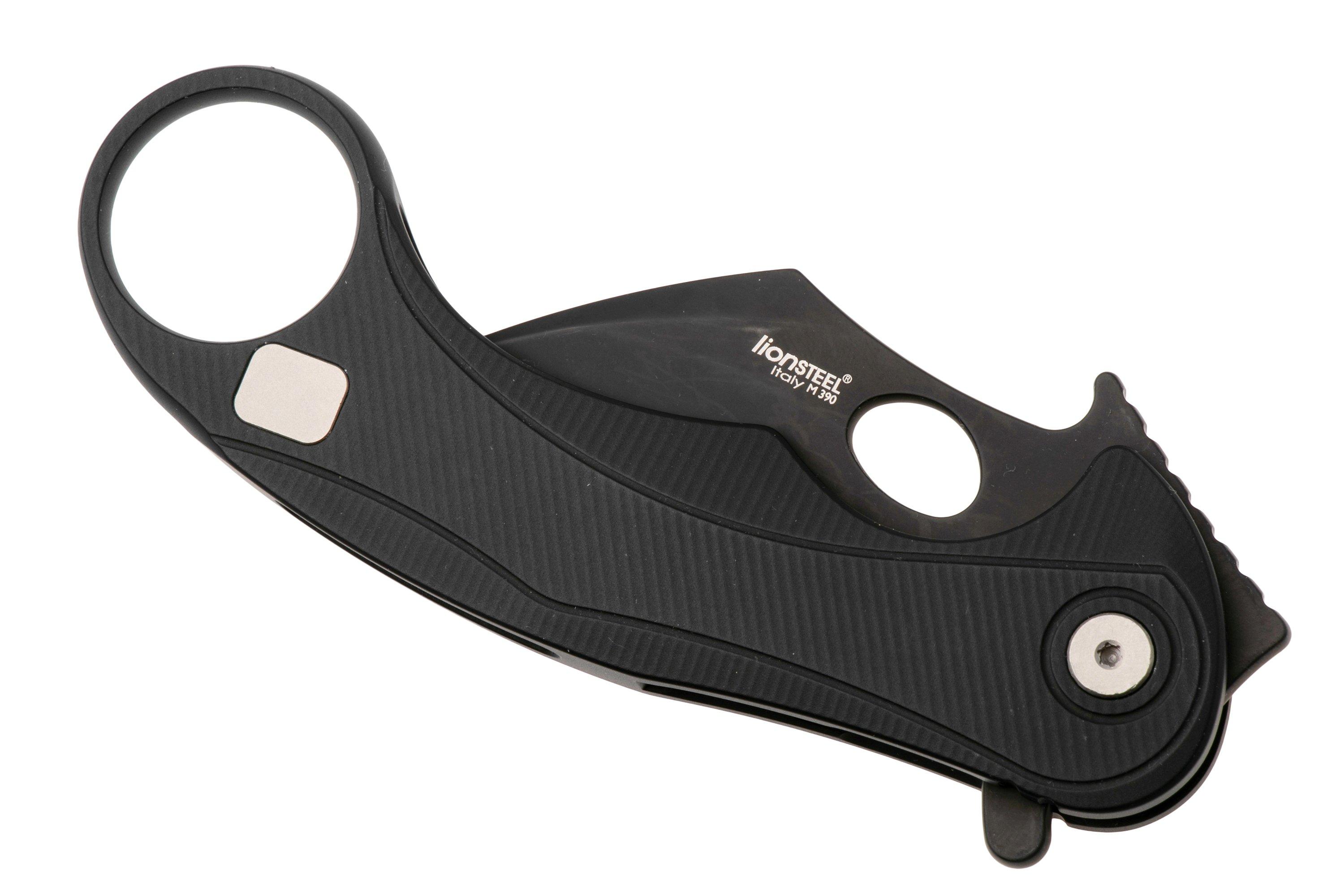 LionSteel L.E.One Mid LE2-BB, Old Black M390, Black Aluminum